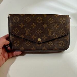 Louis Vuitton Dark Brown Monogram Wristlet
